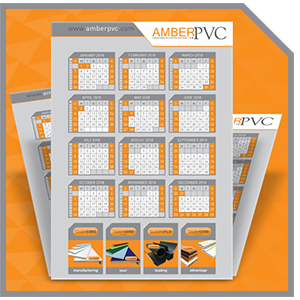 Amber PVC 2018 A4 Year to View Calendars